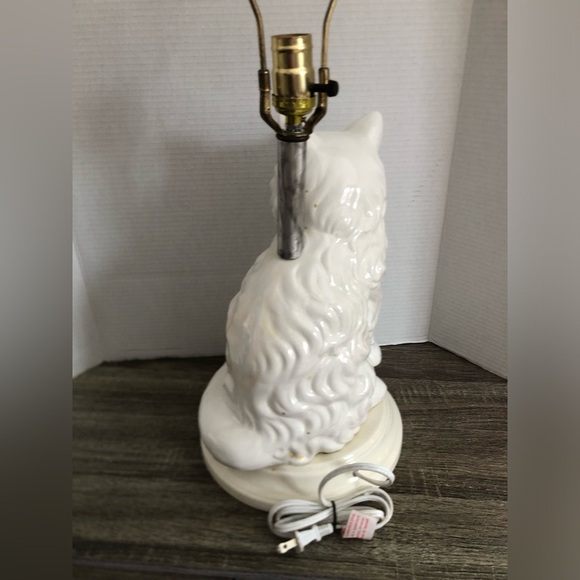 80s Ceramic Cat Table Lamp - Picture 3 of 16